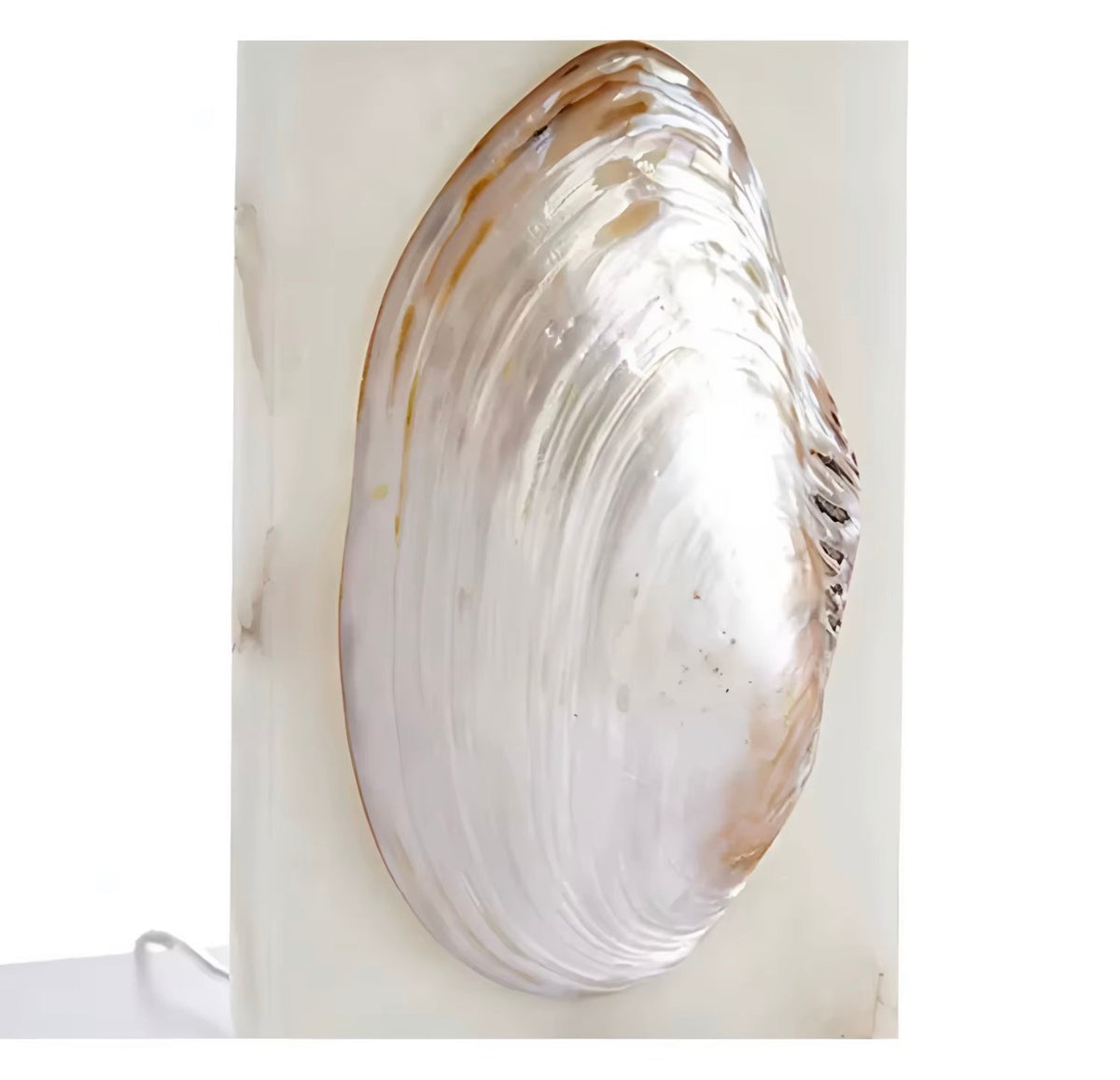 Pearl Oyster Marble & Crystal Table Lamp