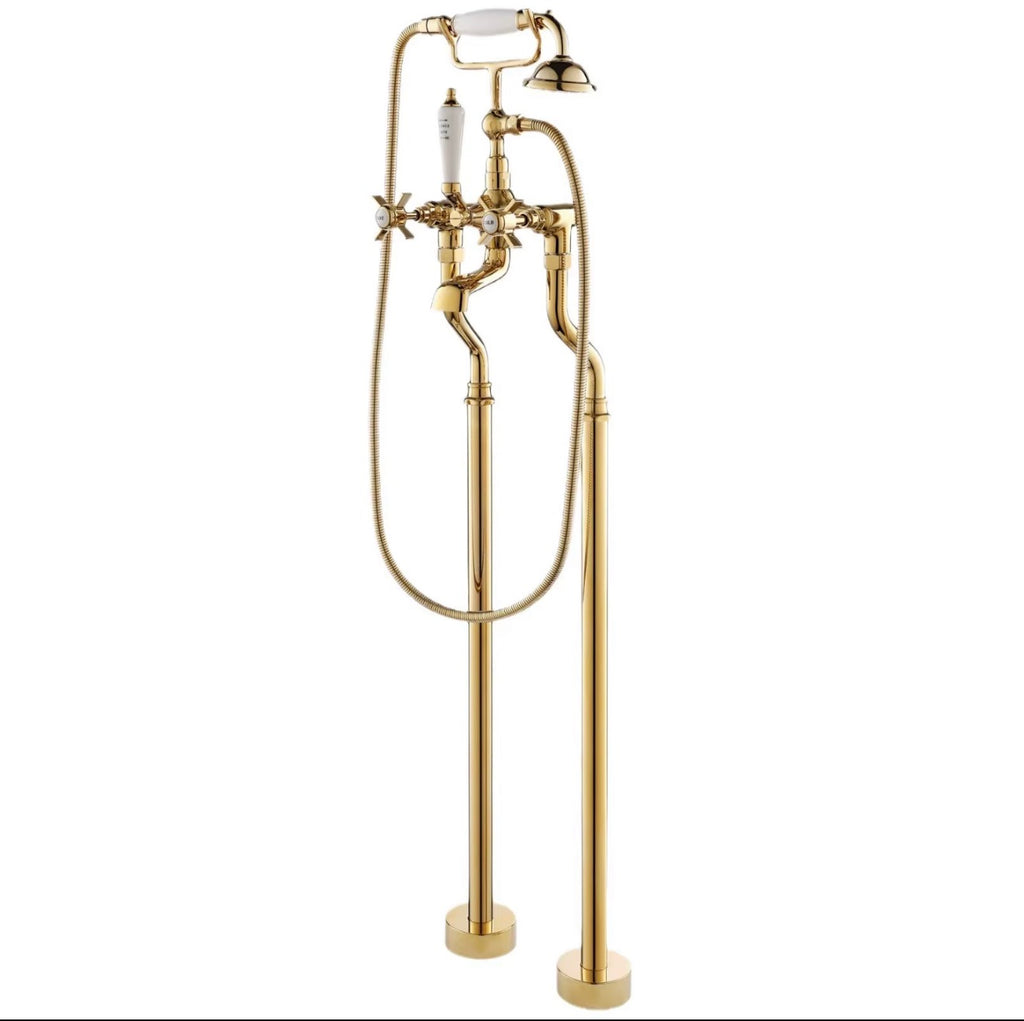 Montreux Floor Mounted Tub Filler with Hand Shower
