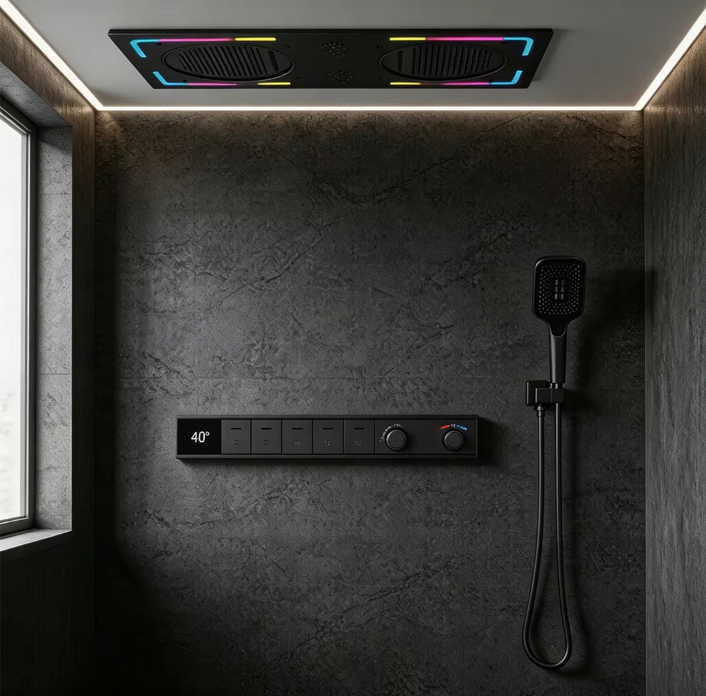 LUCIANO 5-FUNCTION THERMOSTATIC DUAL RAIN SHOWER SYSTEM