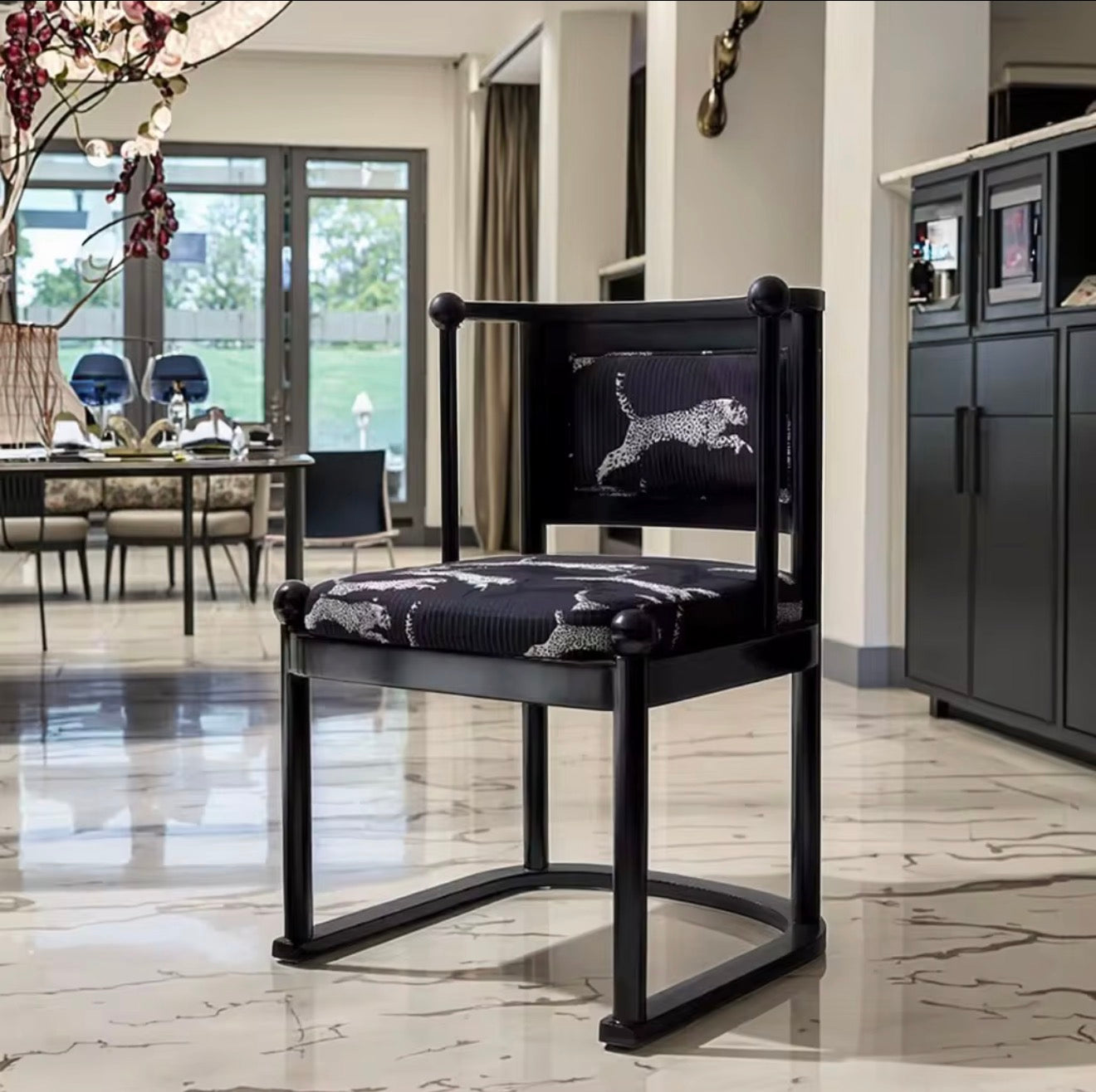 Casa Milano Savona Leopard Dining Chairs — Set of 2