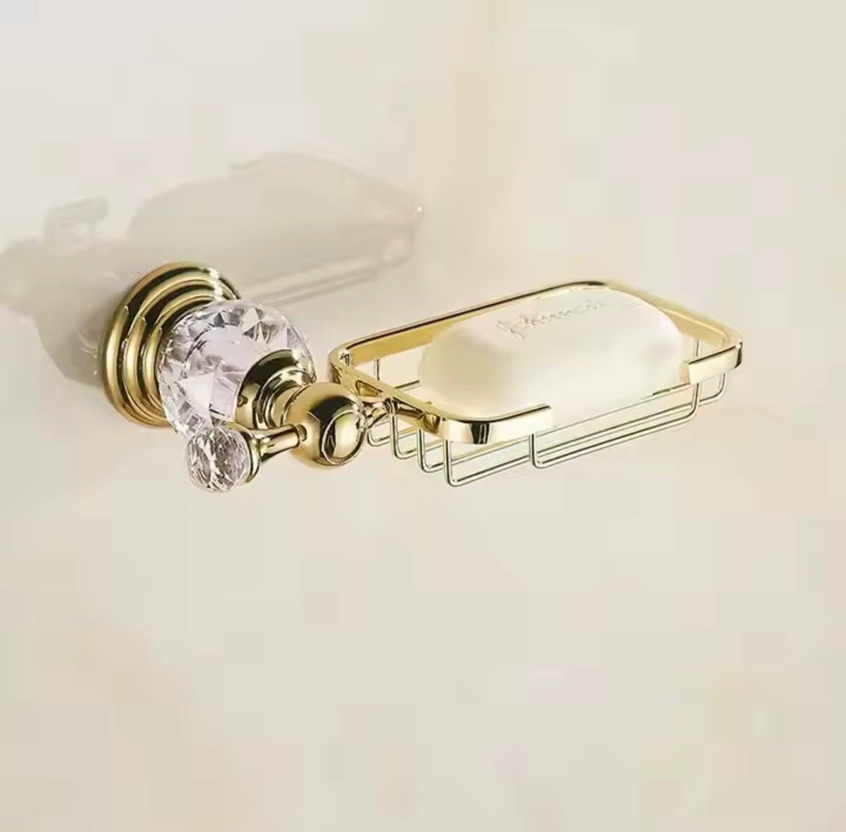 Amelia 7-Piece Golden Crystal Bathroom Hardware Set