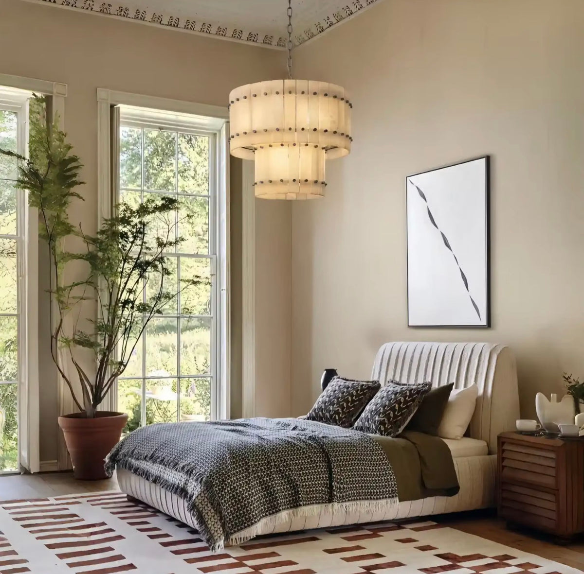 San Marco Alabaster Tiered Chandelier