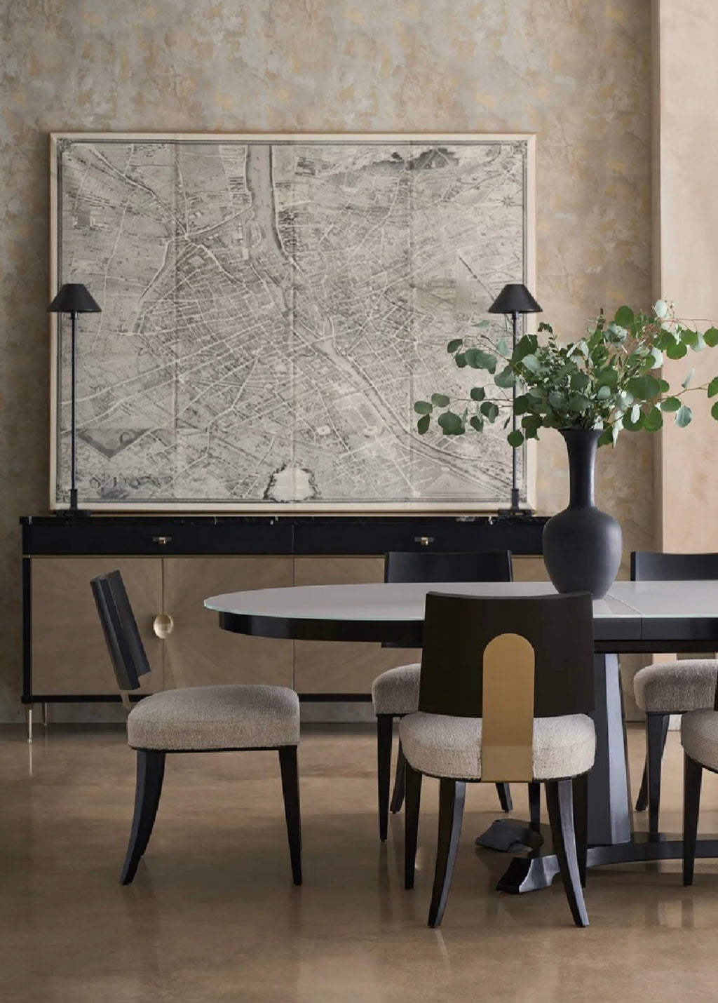 Casa Milano – Oval Tempered Glass Dining Table | Bordeaux Edition