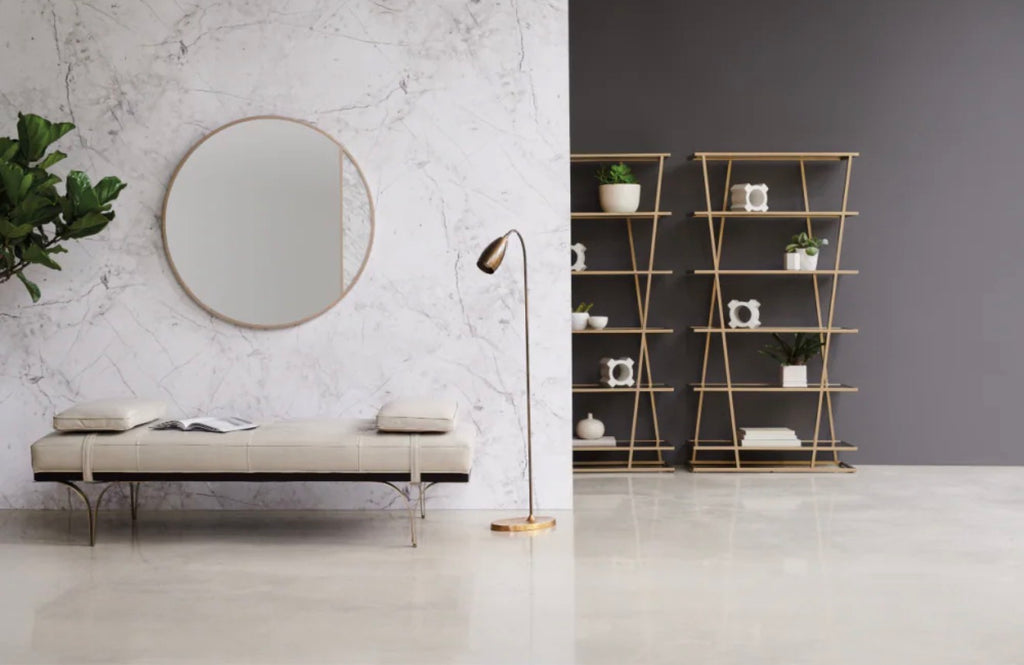 Casa Milano – Taupe Leather Luxury Daybed Bench