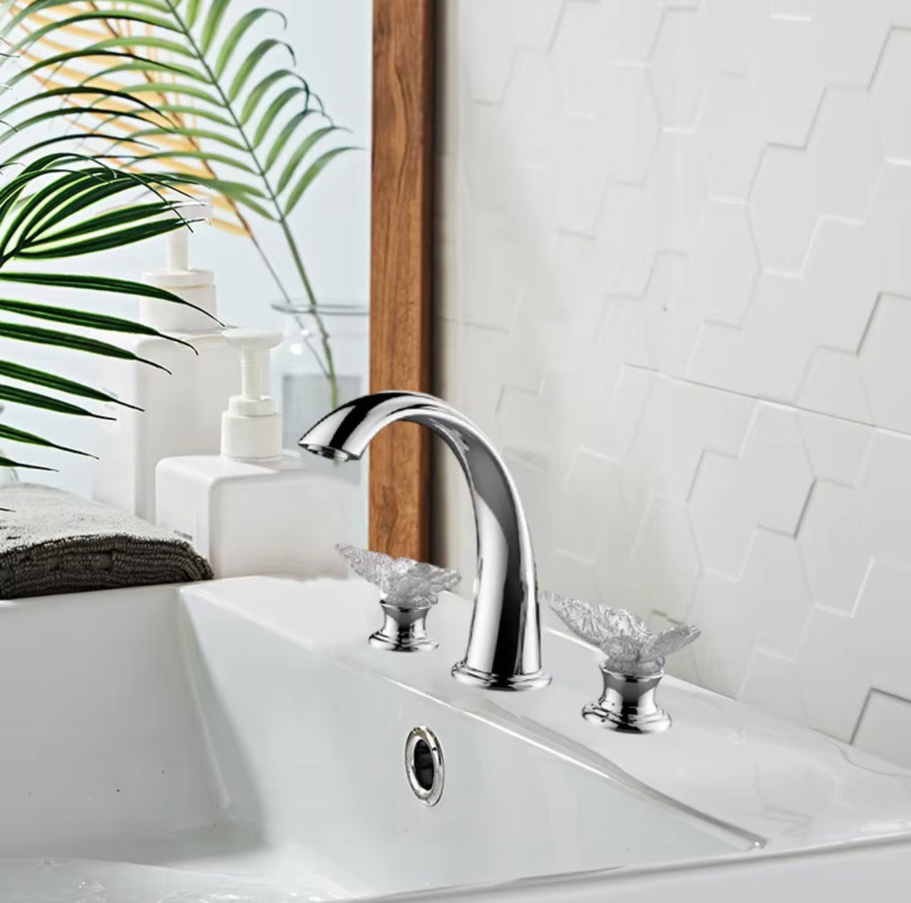Aurelia Crystal Butterfly Widespread Faucet