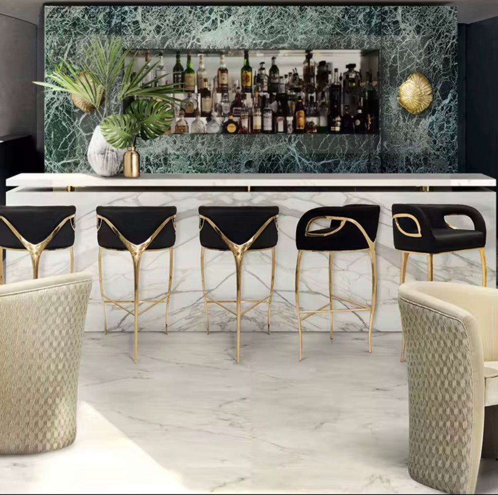 Casa Milano – Aurelia Gold Bar Stool (Set of 2)