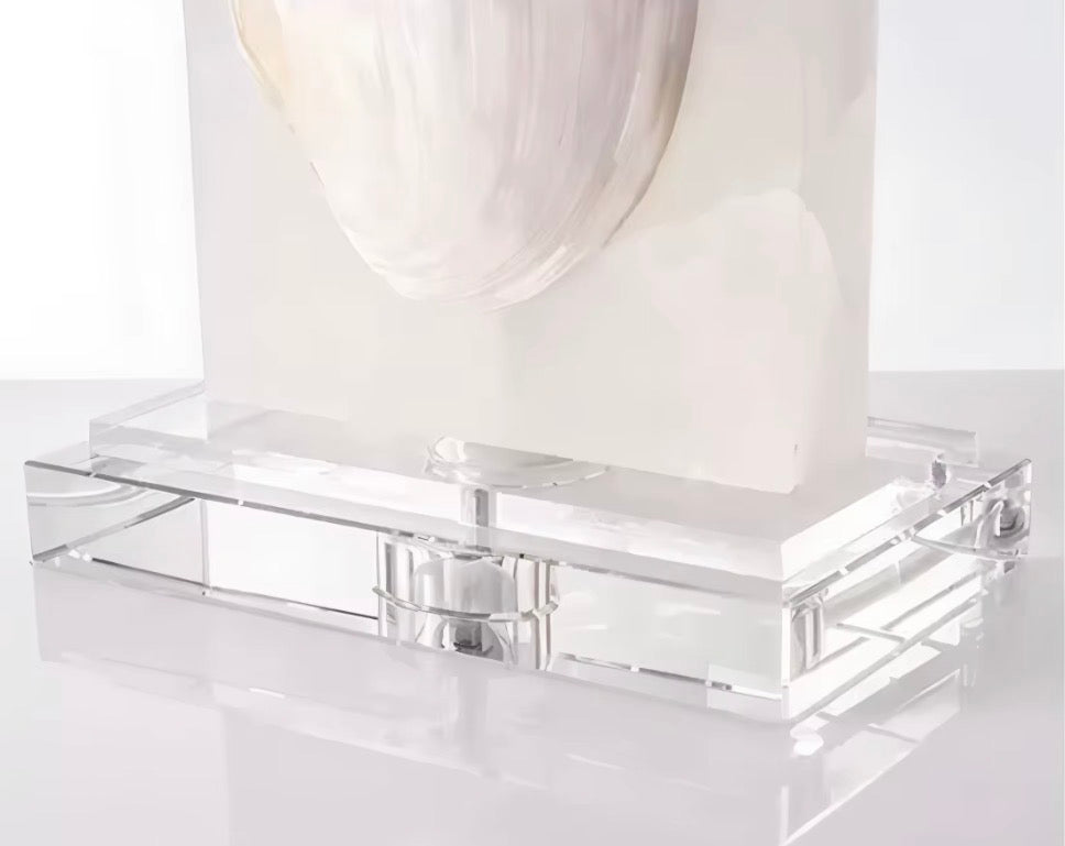 Pearl Oyster Marble & Crystal Table Lamp
