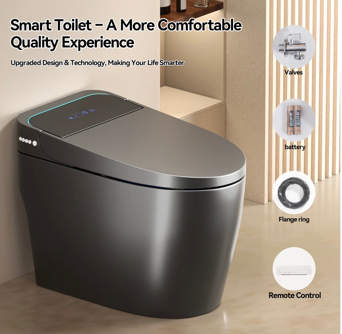 Lorenzo Graphite Intelligent Smart Toilet