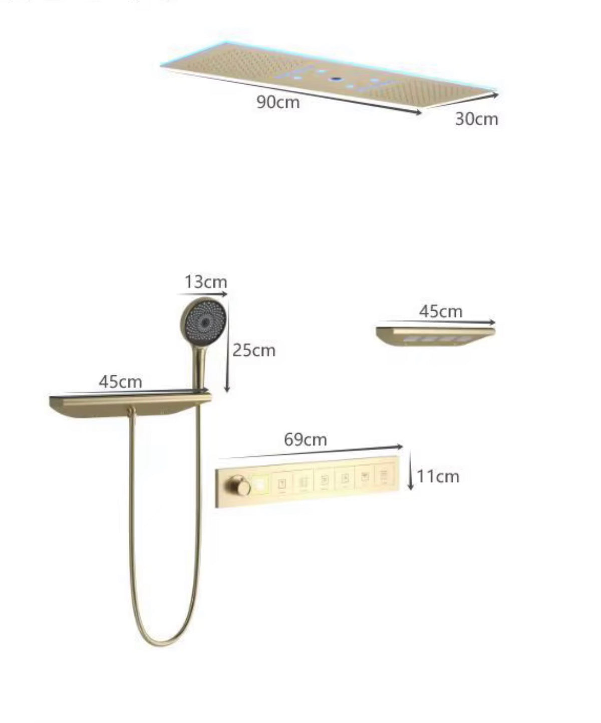 Valentina Thermostatic Luxury Rain Shower System