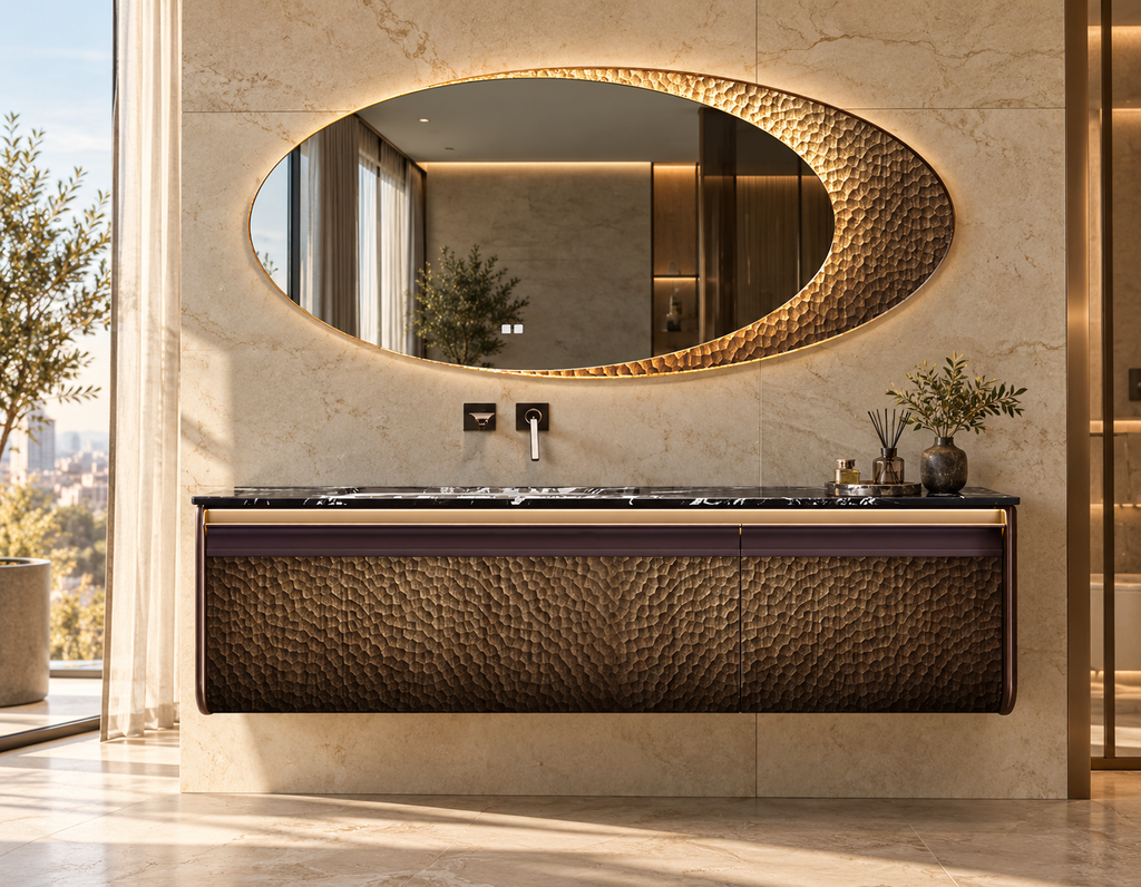 ROMANO SCULPTED BRONZE LUXURY BATHROOM VANITY SET
