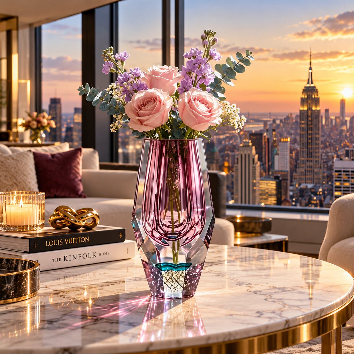 Violetta Faceted K9 Crystal Vase