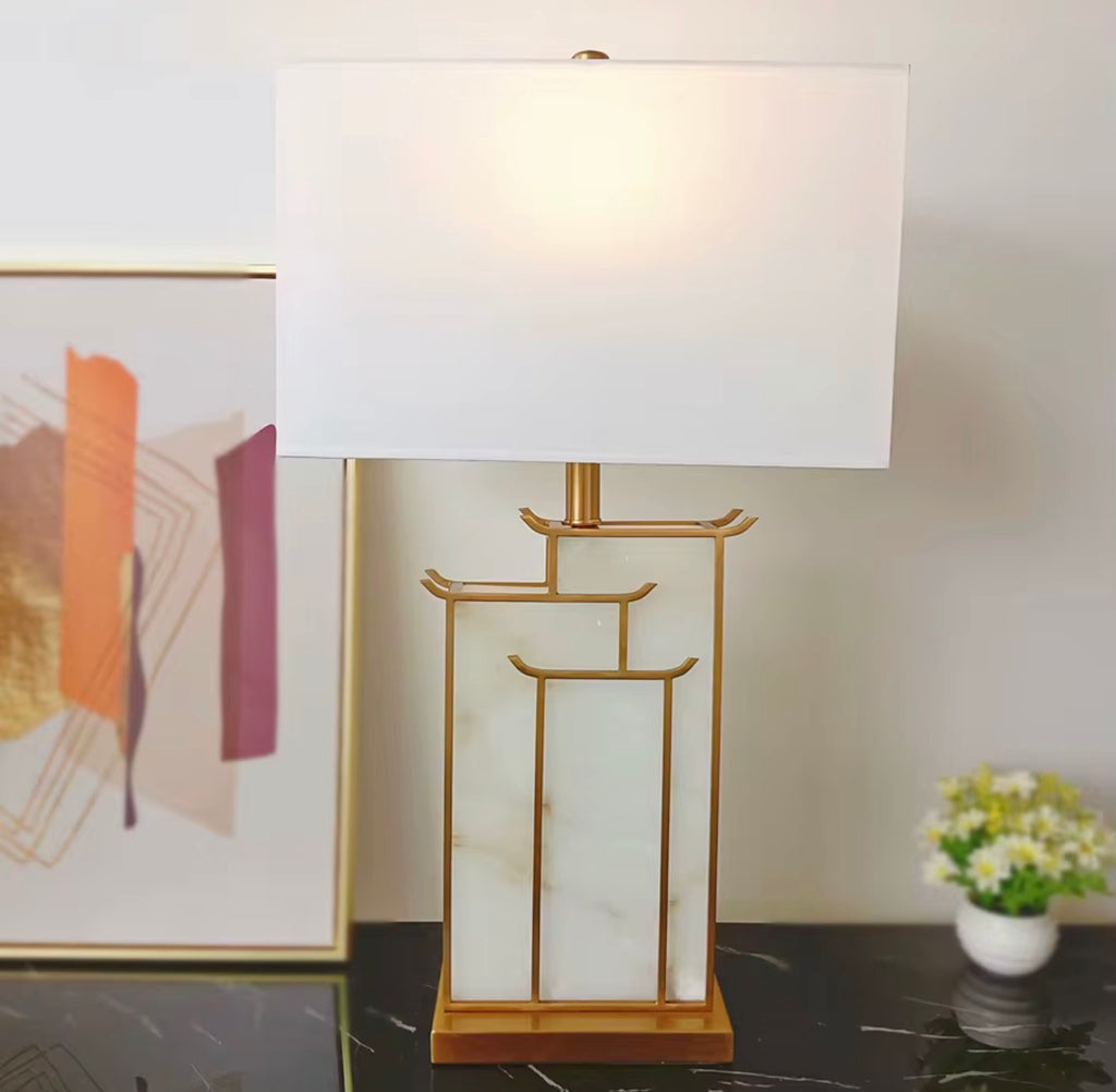 Casa Milano – Aurelia White Marble & Gold Table Lamp