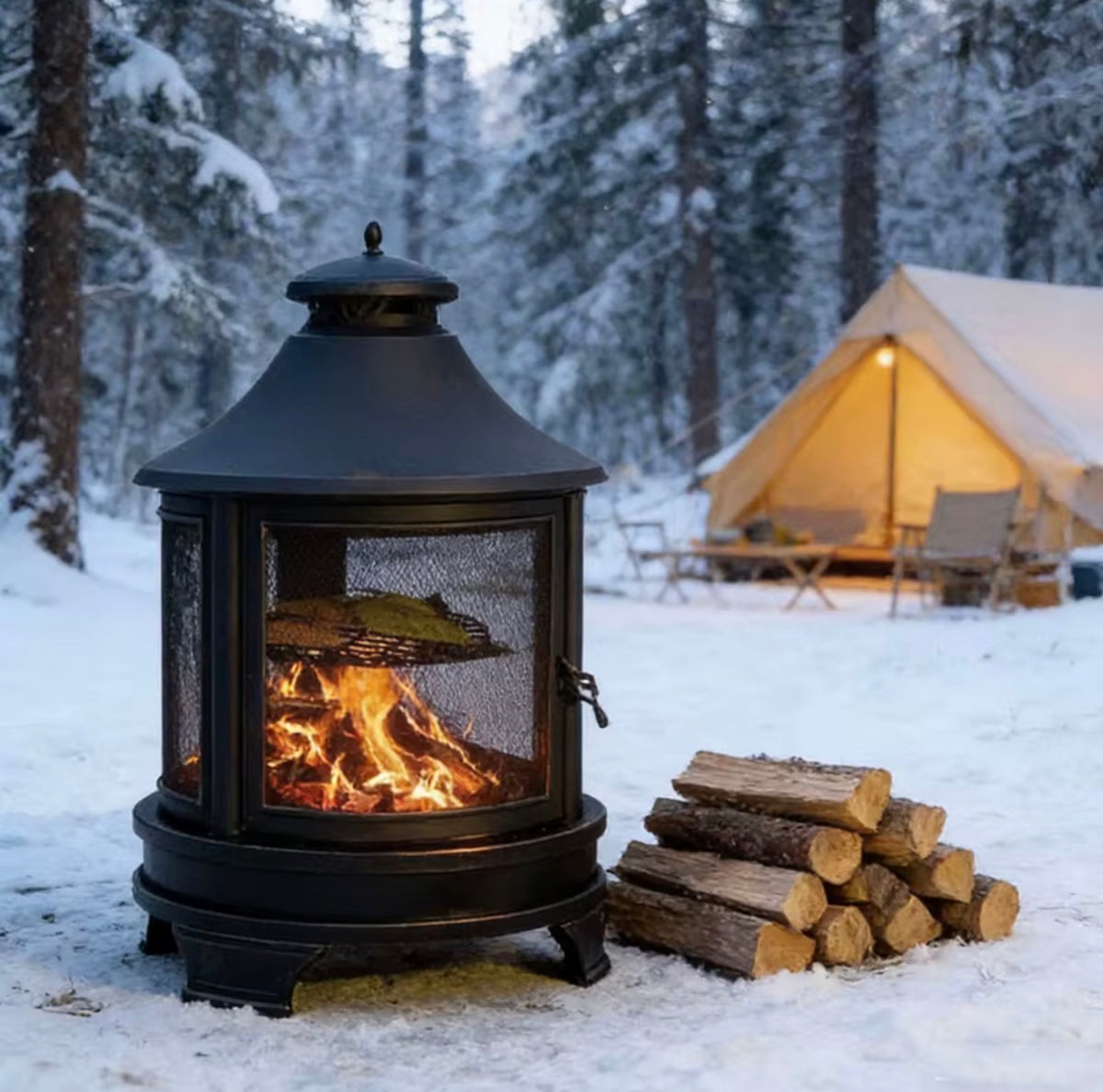 Ravenna Outdoor Wood-Burning Fireplace & Grill