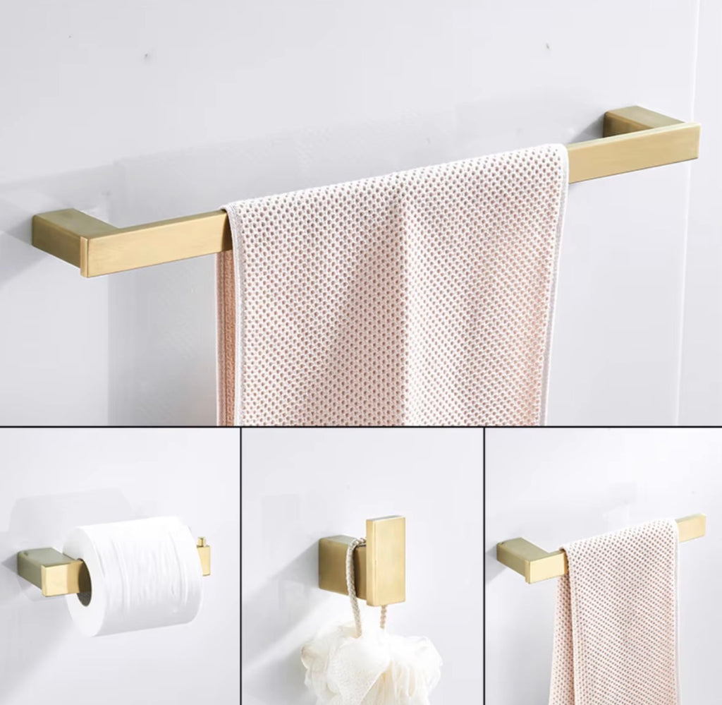 Éloise Brushed Gold 4-Piece Bathroom Hardware Set