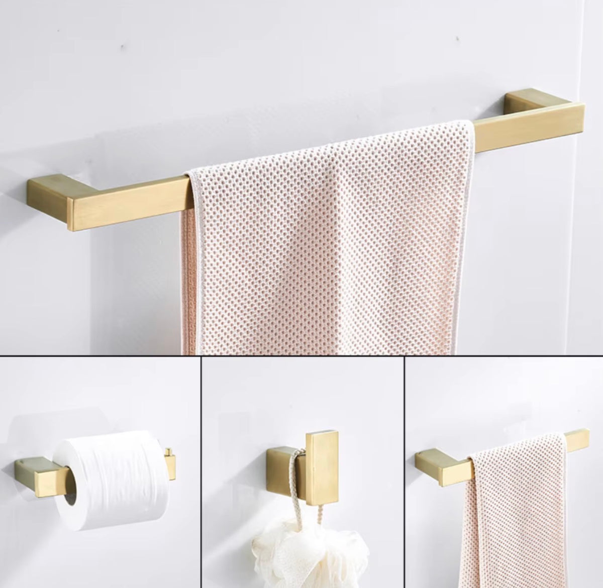 Éloise Brushed Gold 4-Piece Bathroom Hardware Set