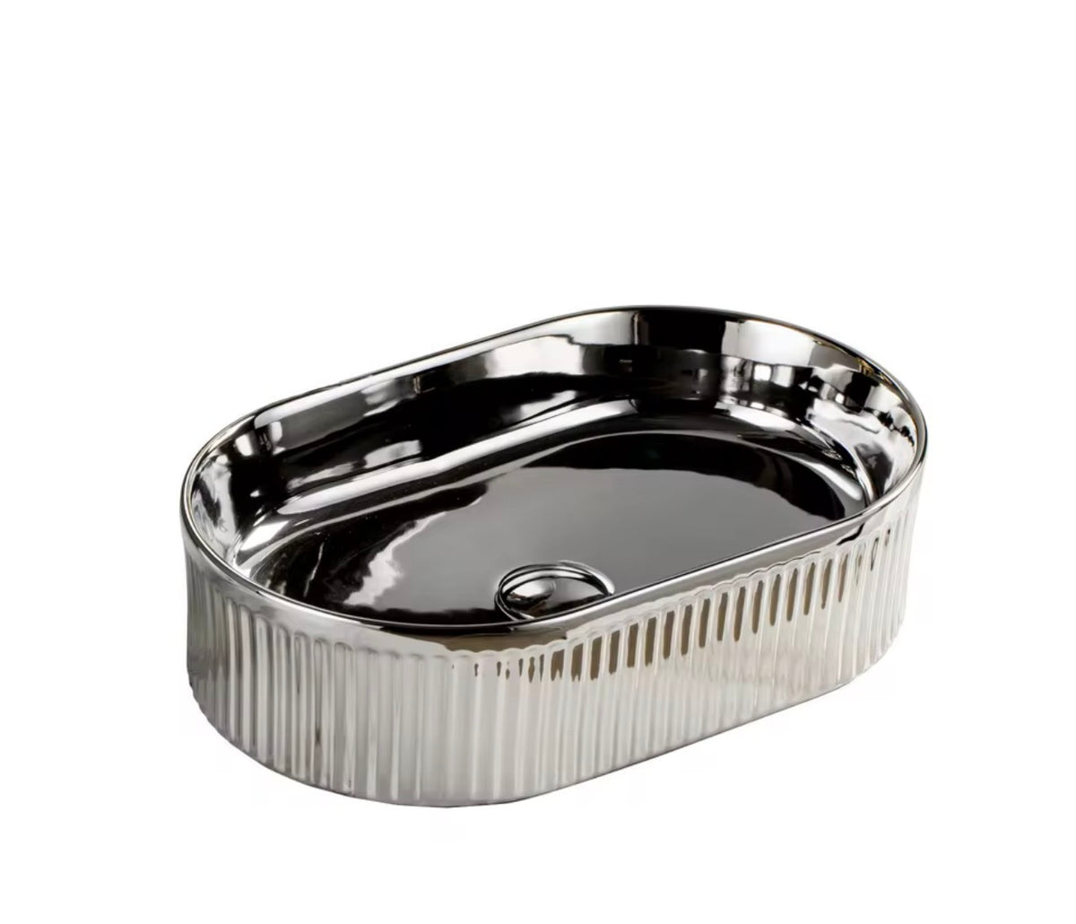 Valentina Ribbed Ceramic Vessel Sink