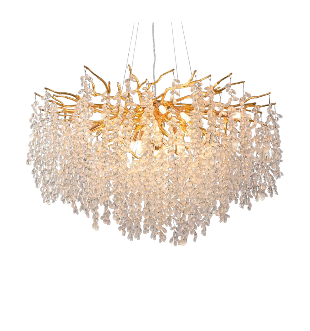 Casa Milano – Aurora Crystal Branch Chandelier (Gold Finish)