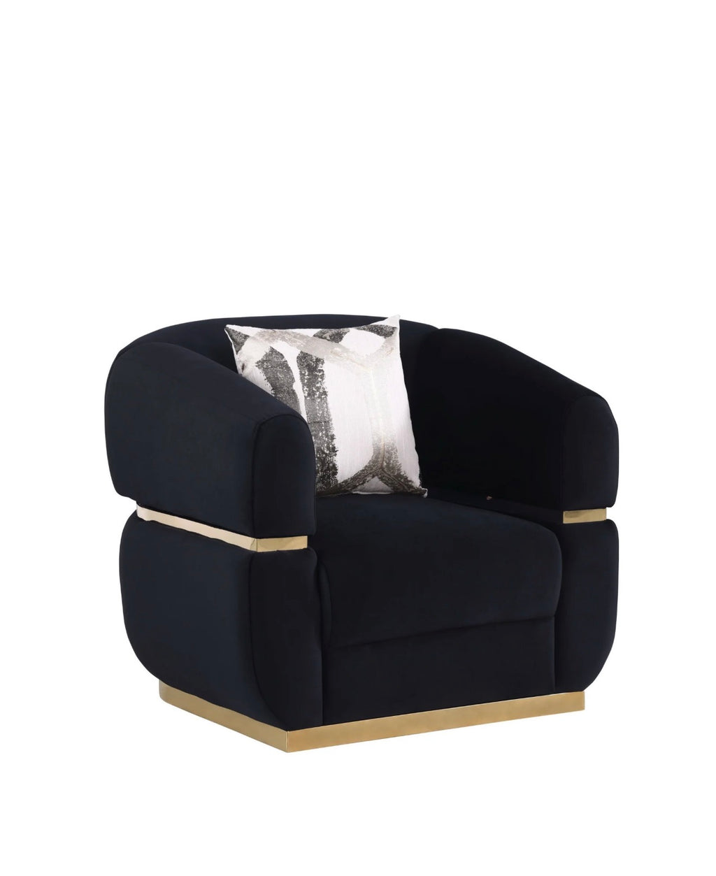 Casa Milano Carmela Living Room Set – Black Velvet