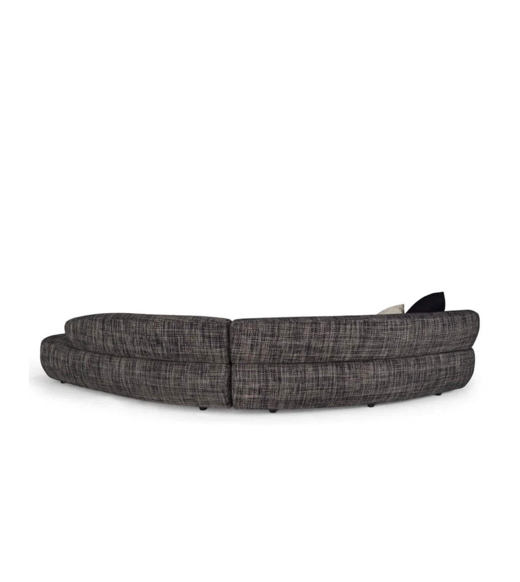 Casa Milano Lakota Modern Curved Sectional Sofa – Dark Gray Fabric
