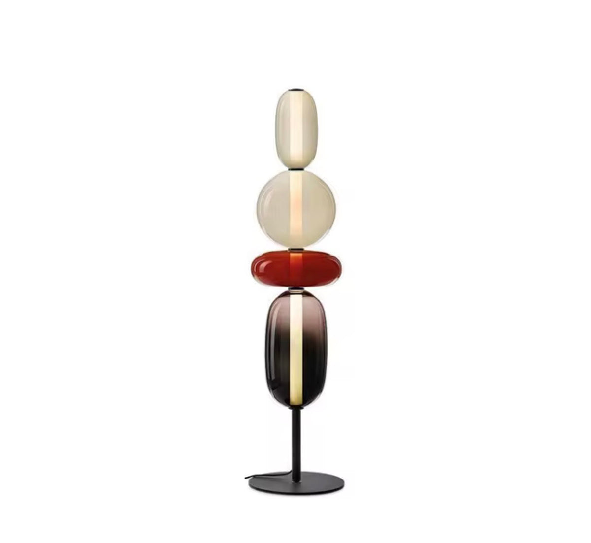 Sculptural Pebble Glass Floor Lamp
