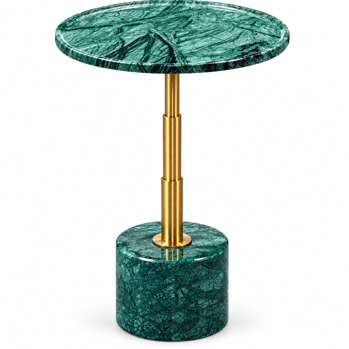 Portofino Green Marble & Gold Sculptural Side Table