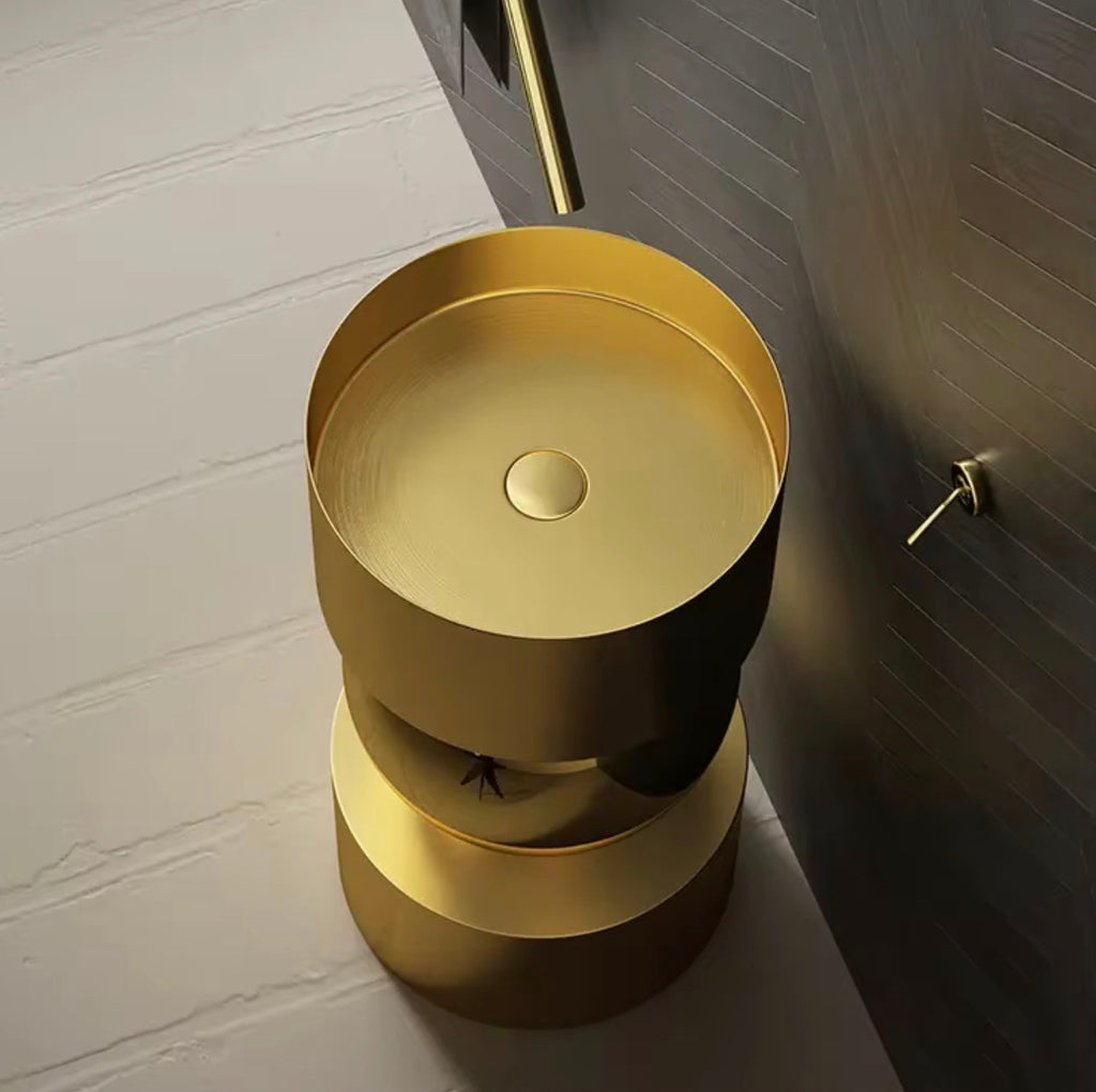 Saphira 304 Stainless Steel Sculptural Pedestal Sink