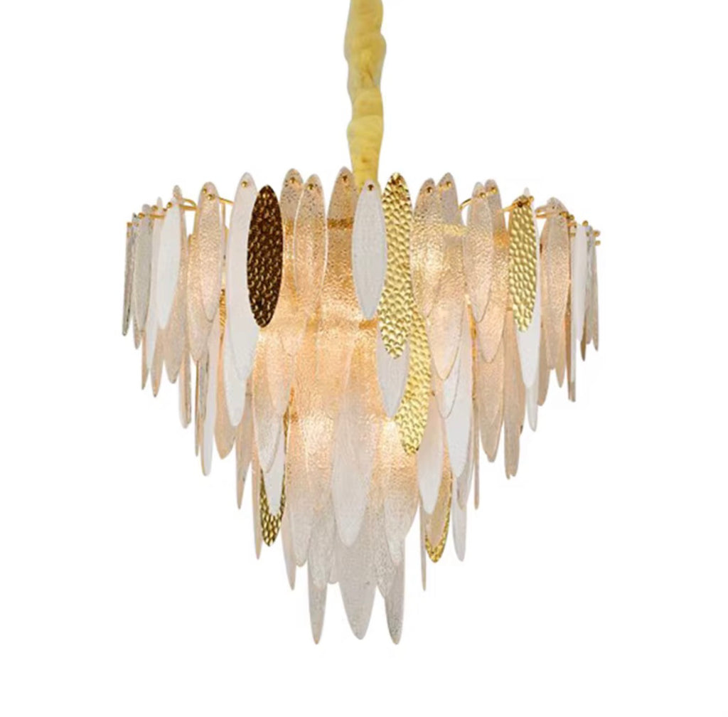 Camille Glass Leaf Chandelier