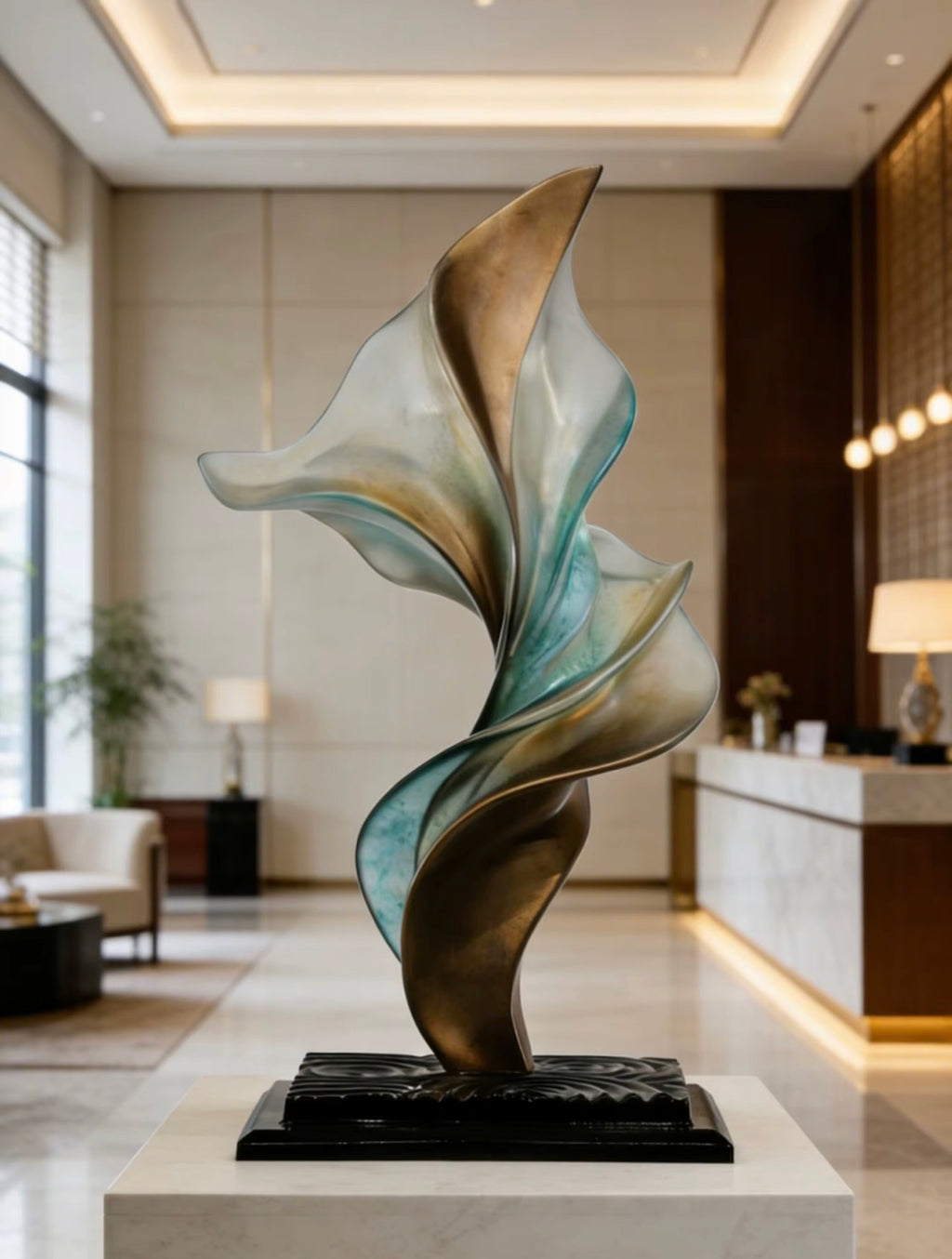 Seraphine Shimmering Resin Floor Sculpture