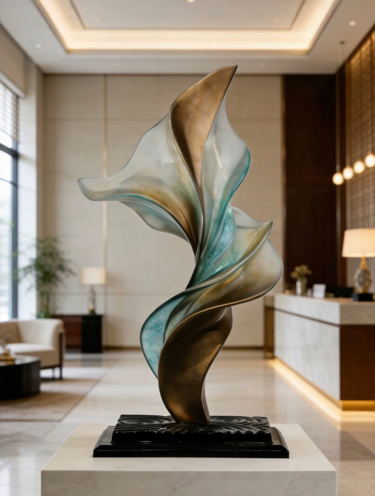 Seraphine Shimmering Resin Floor Sculpture