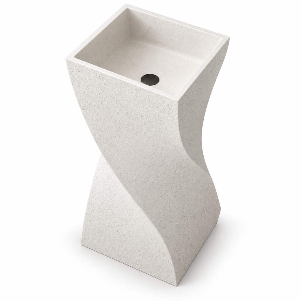 Vittoria Sculptural Artificial Stone Pedestal Sink