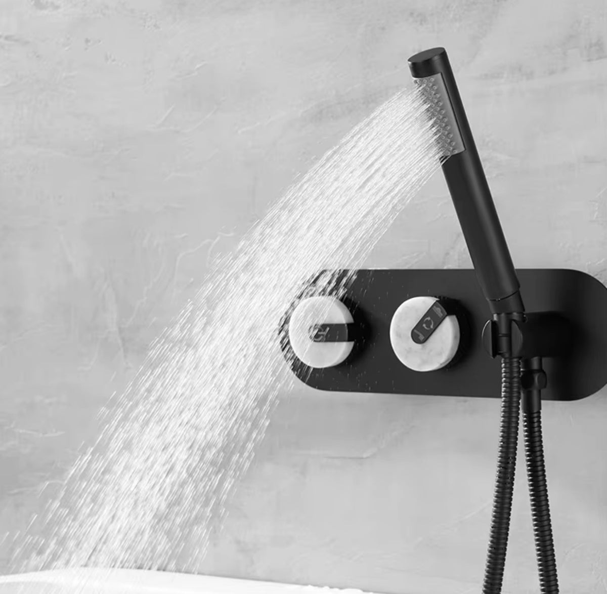 Alessandro Freestanding Tub Filler with Wall-Mounted Hand Shower