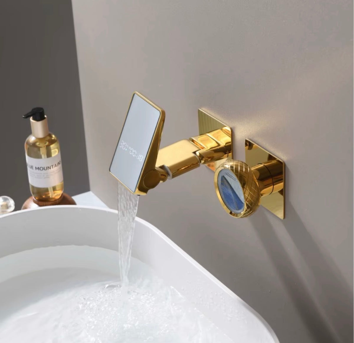 Valeria Digital Waterfall Wall-Mounted Basin Faucet