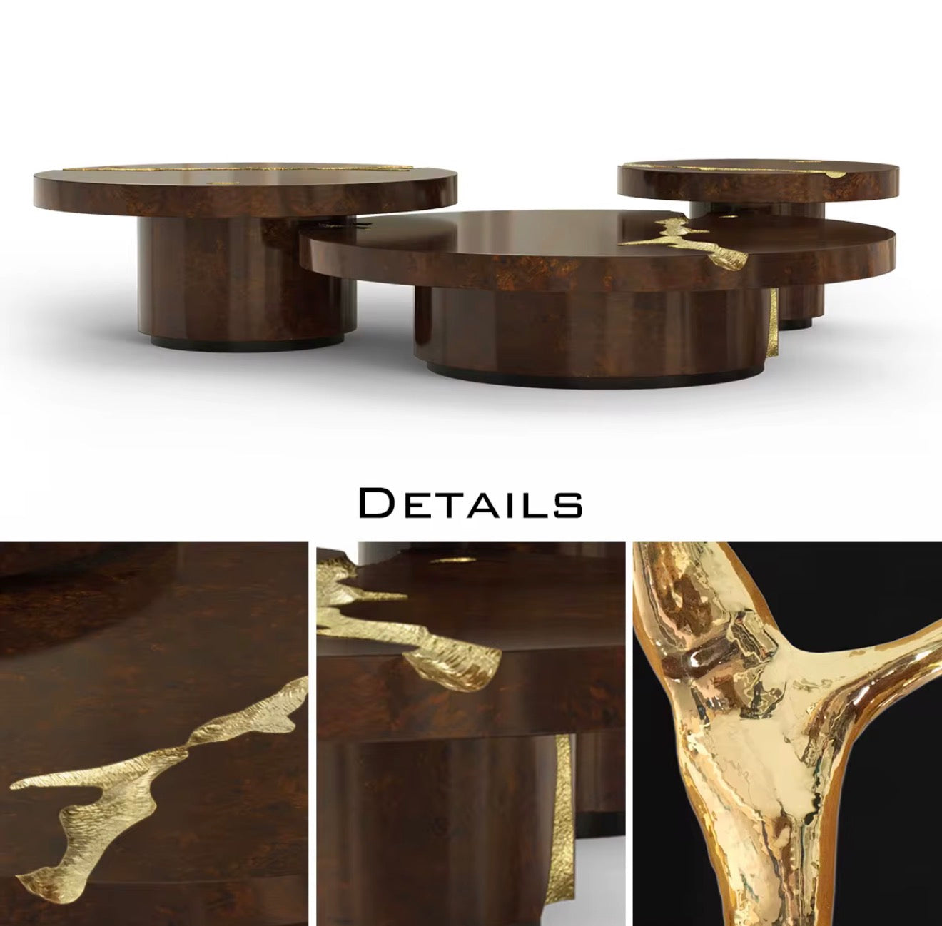 Casa Milano – Empire Gold-Inlay Coffee Table Set