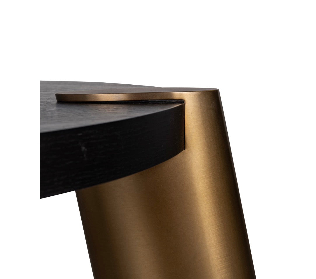 Brody Charcoal Oak & Brushed Gold Nesting Coffee Table Set of 2