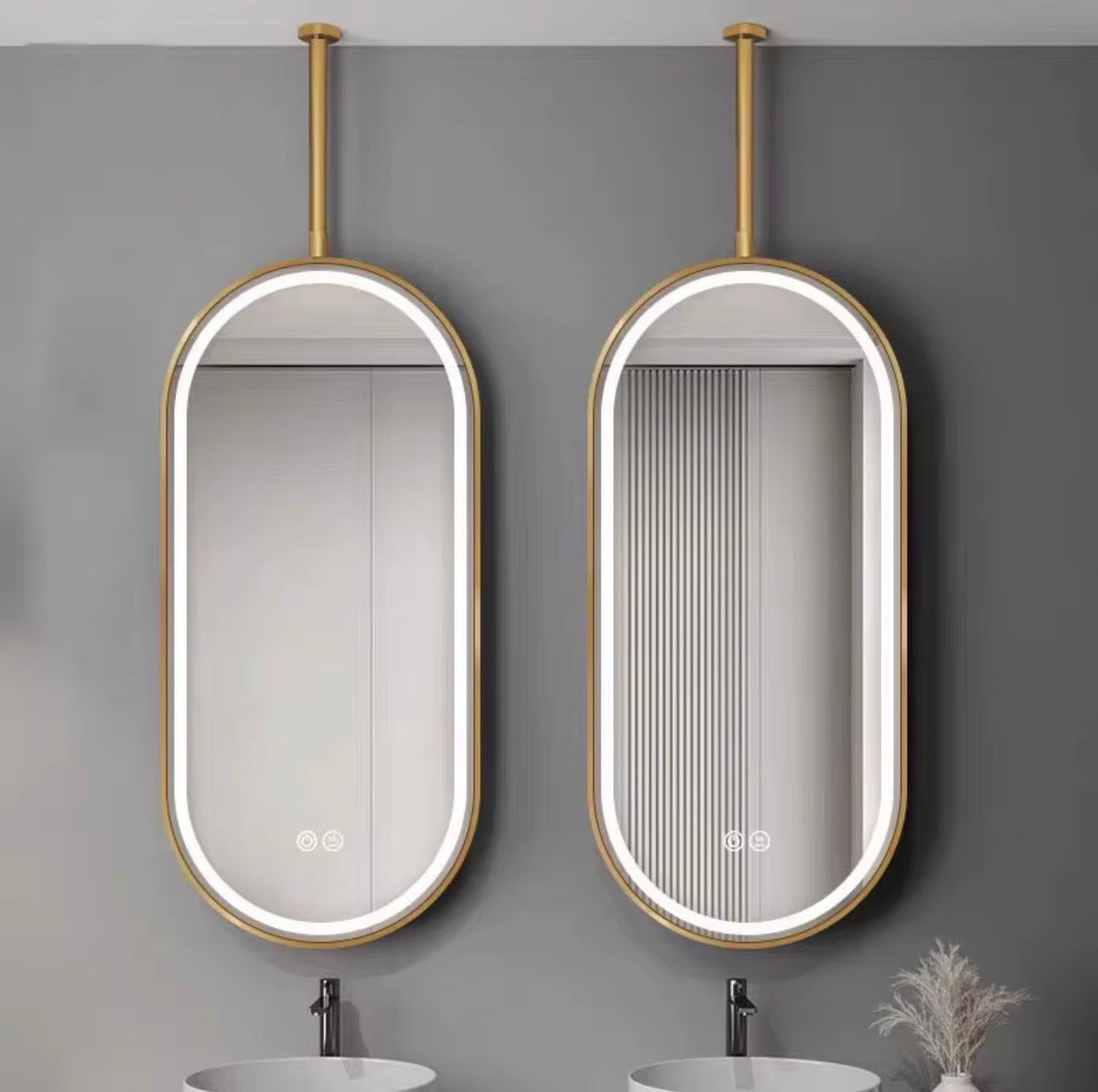 EMILIO SUSPENDED OVAL SMART LED BATHROOM MIRROR