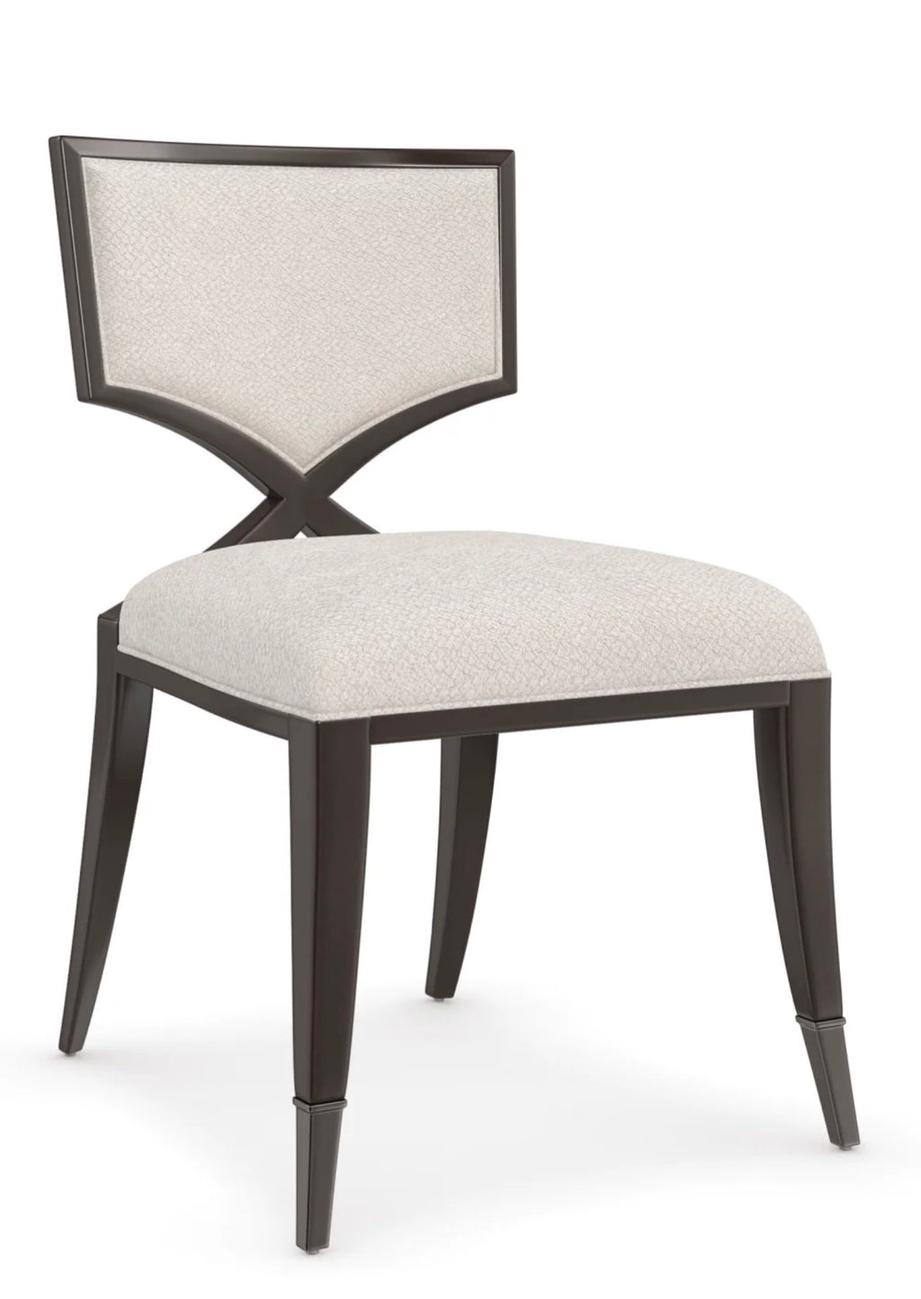 Casa Milano Ivory Chenille Statement Dining Chair