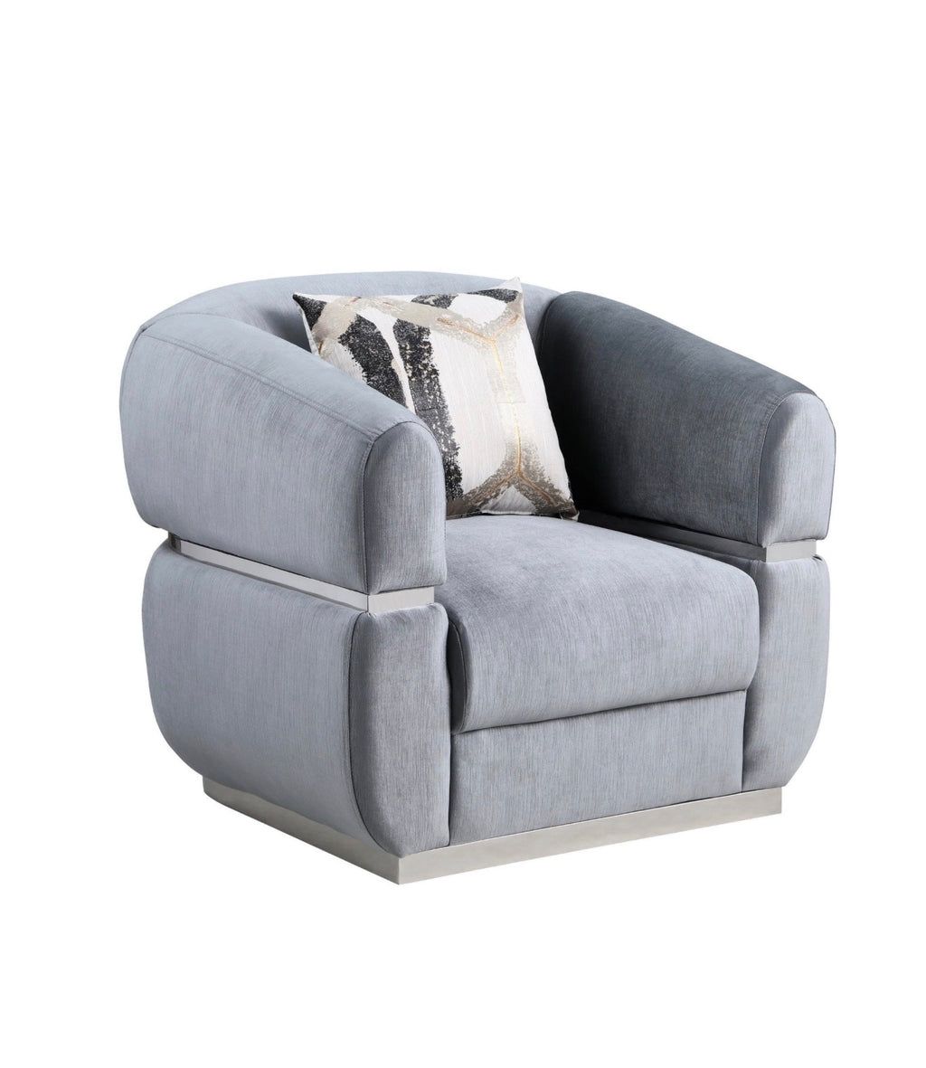 Casa Milano Carmela Living Room Set – Gray Velvet