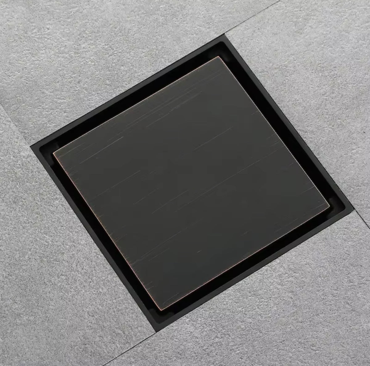 LORENZO BRASS TILE-INSERT FLOOR DRAIN – MATTE BLACK