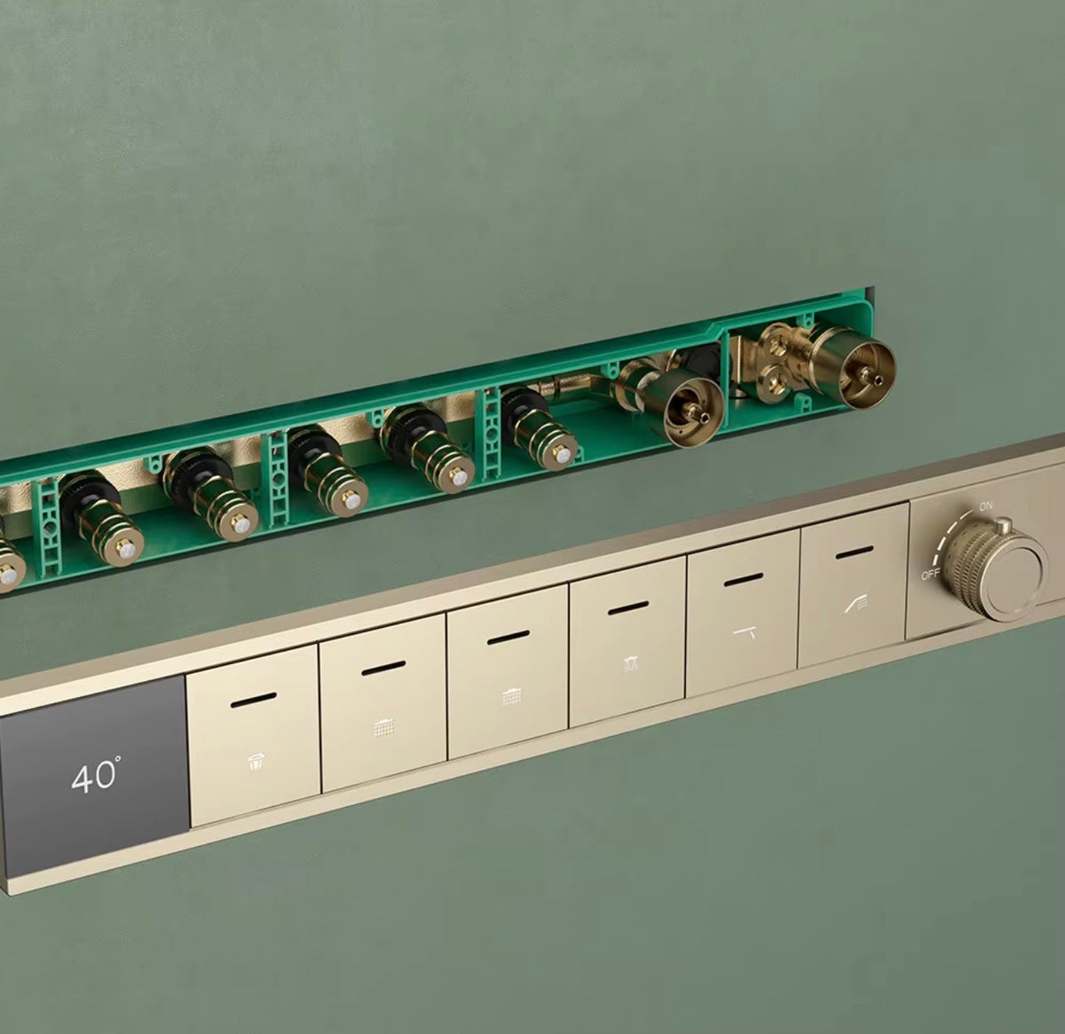 LUCIANO 6-FUNCTION THERMOSTATIC DUAL RAIN SHOWER SYSTEM