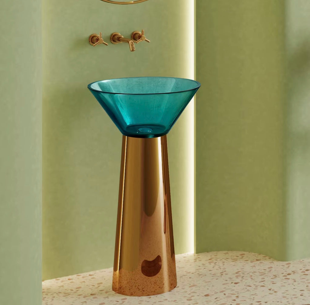 Valentina Transparent Resin Pedestal Sink