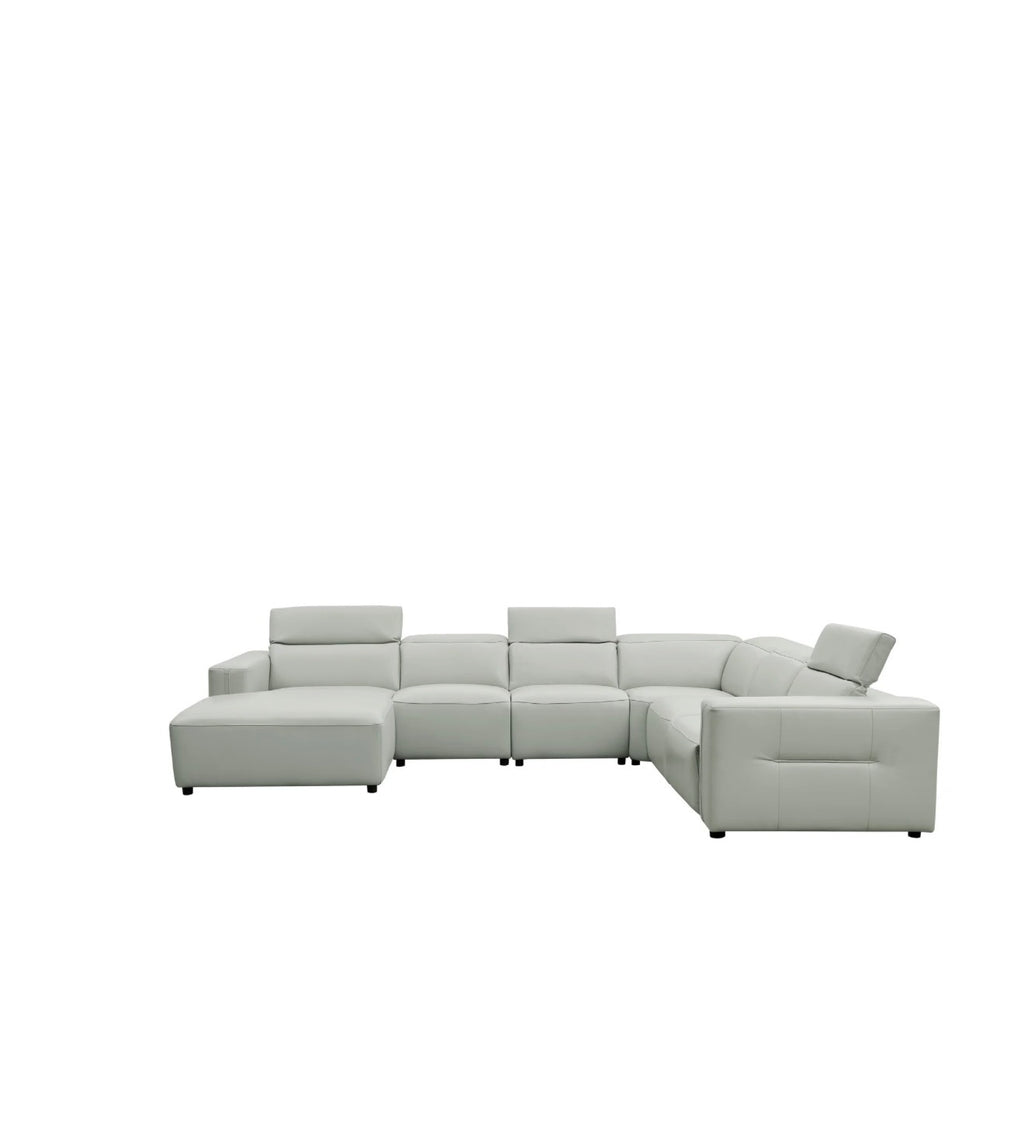 Casa Milano Noelia Italian Leather Power Reclining Sectional with Chaise