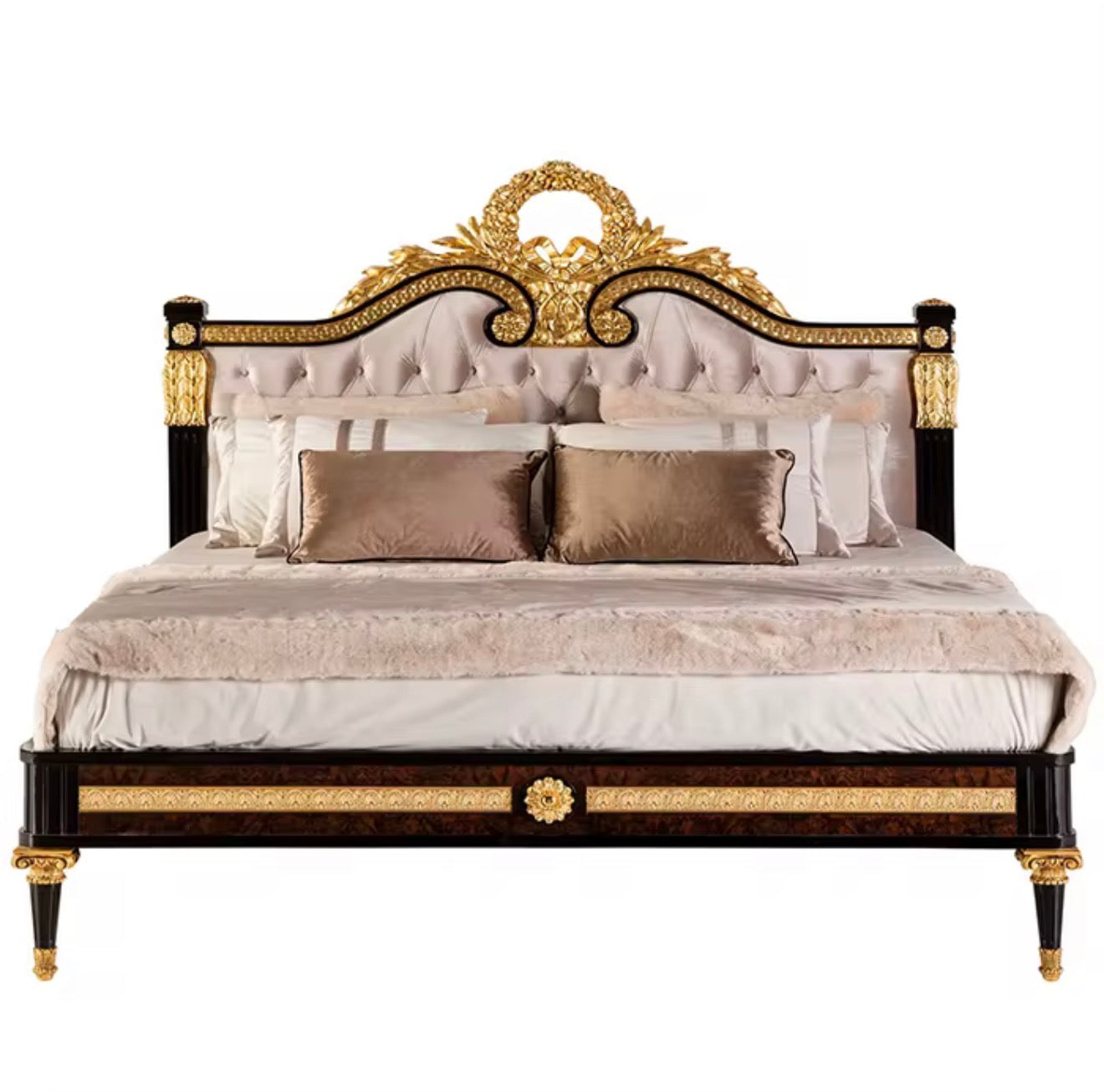 Casa Milano Vittorio Palace Bed – Hand Carved Royal Italian Luxury King Bed