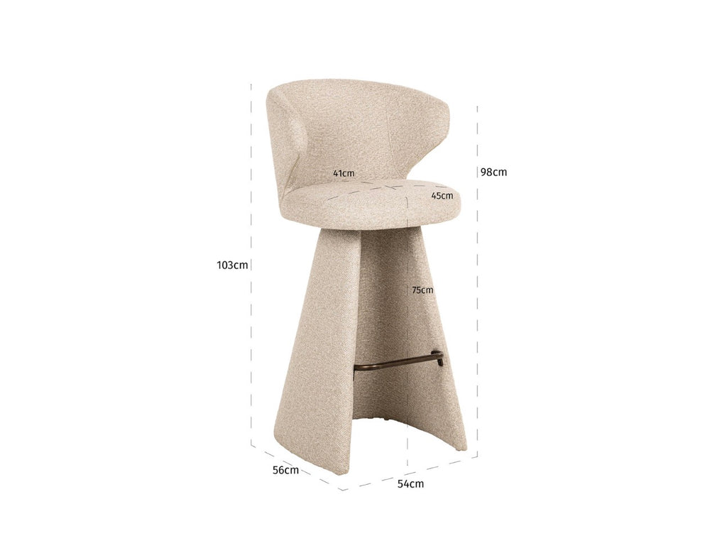 Gatsbi Lovely Cinnamon Upholstered Bar Stool