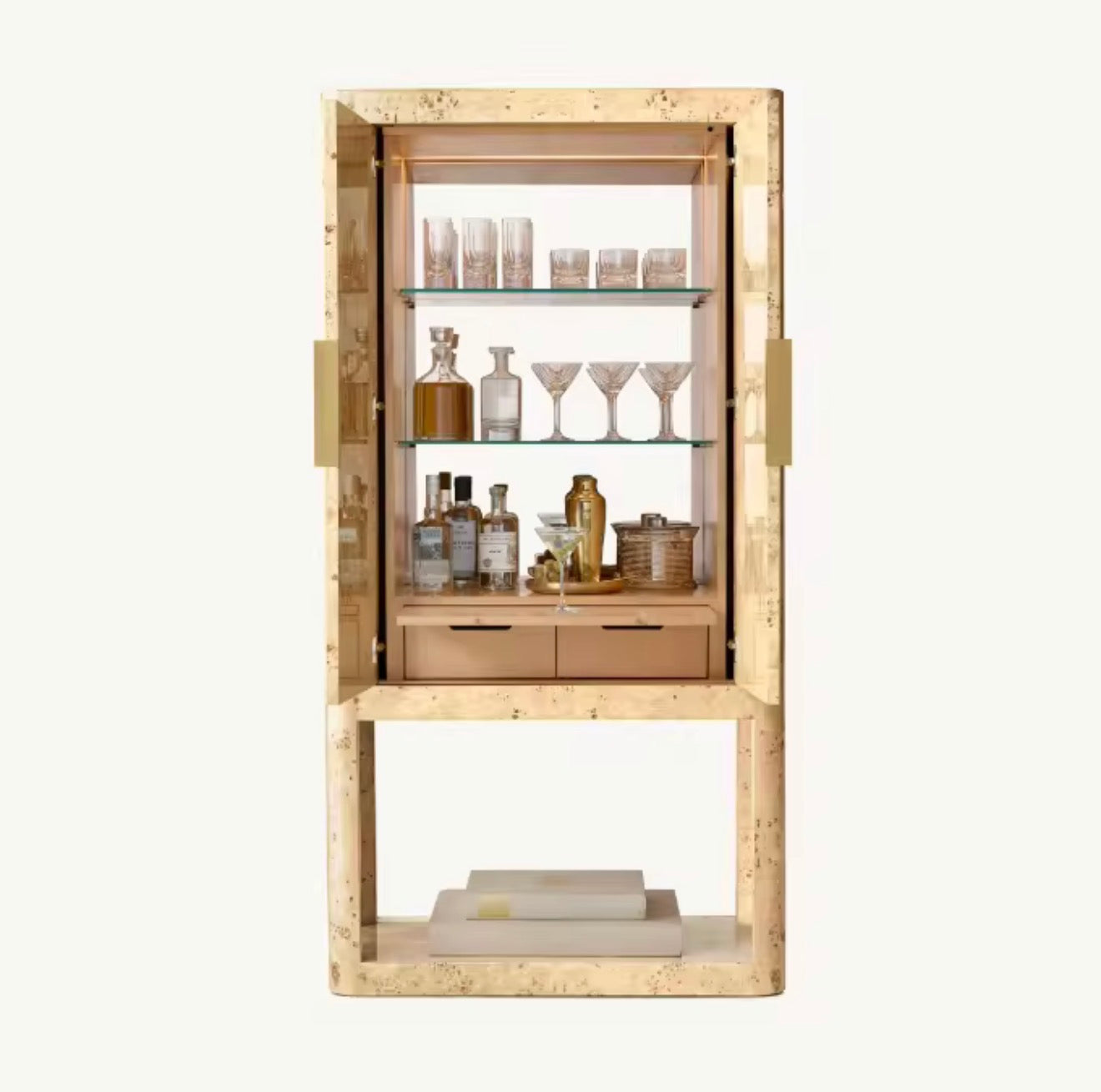 Casa Milano Kensington Burl Wine Cabinet