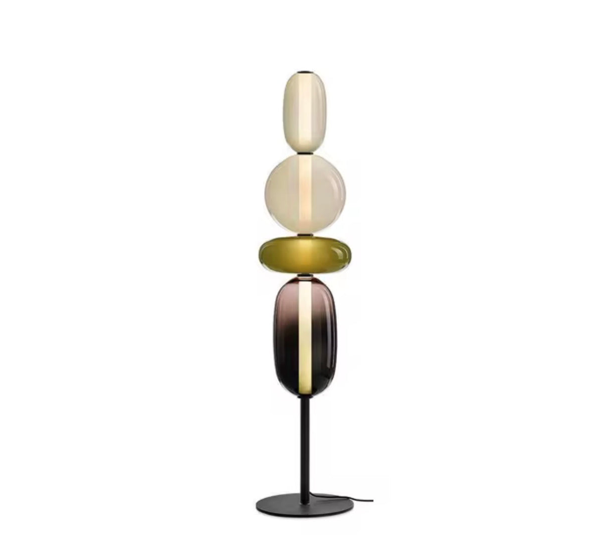 Sculptural Pebble Glass Floor Lamp