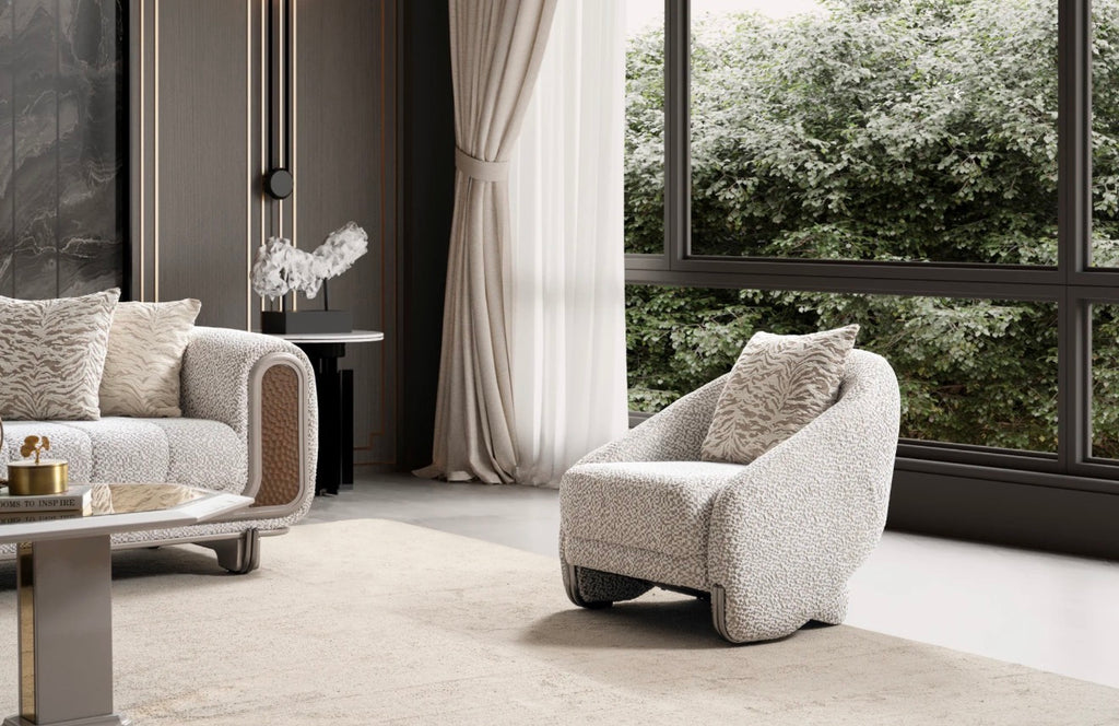 Casa Milano - Lora Luxury Living Room Set – Textured Fabric Design