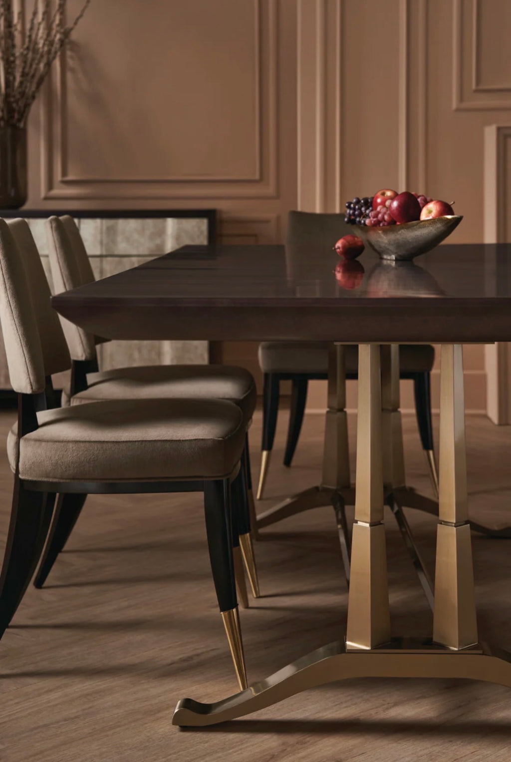 Casa Milano Caress Taupe Velvet Dining Chair