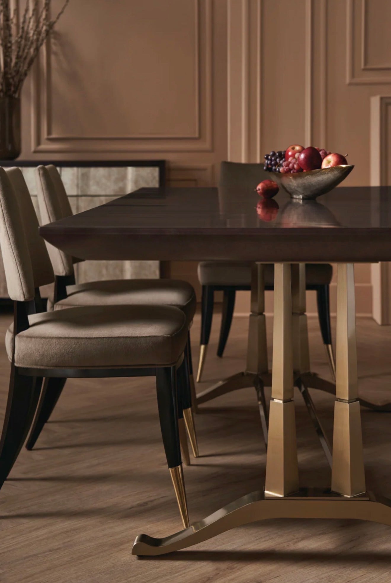 Casa Milano Caress Taupe Velvet Dining Chair