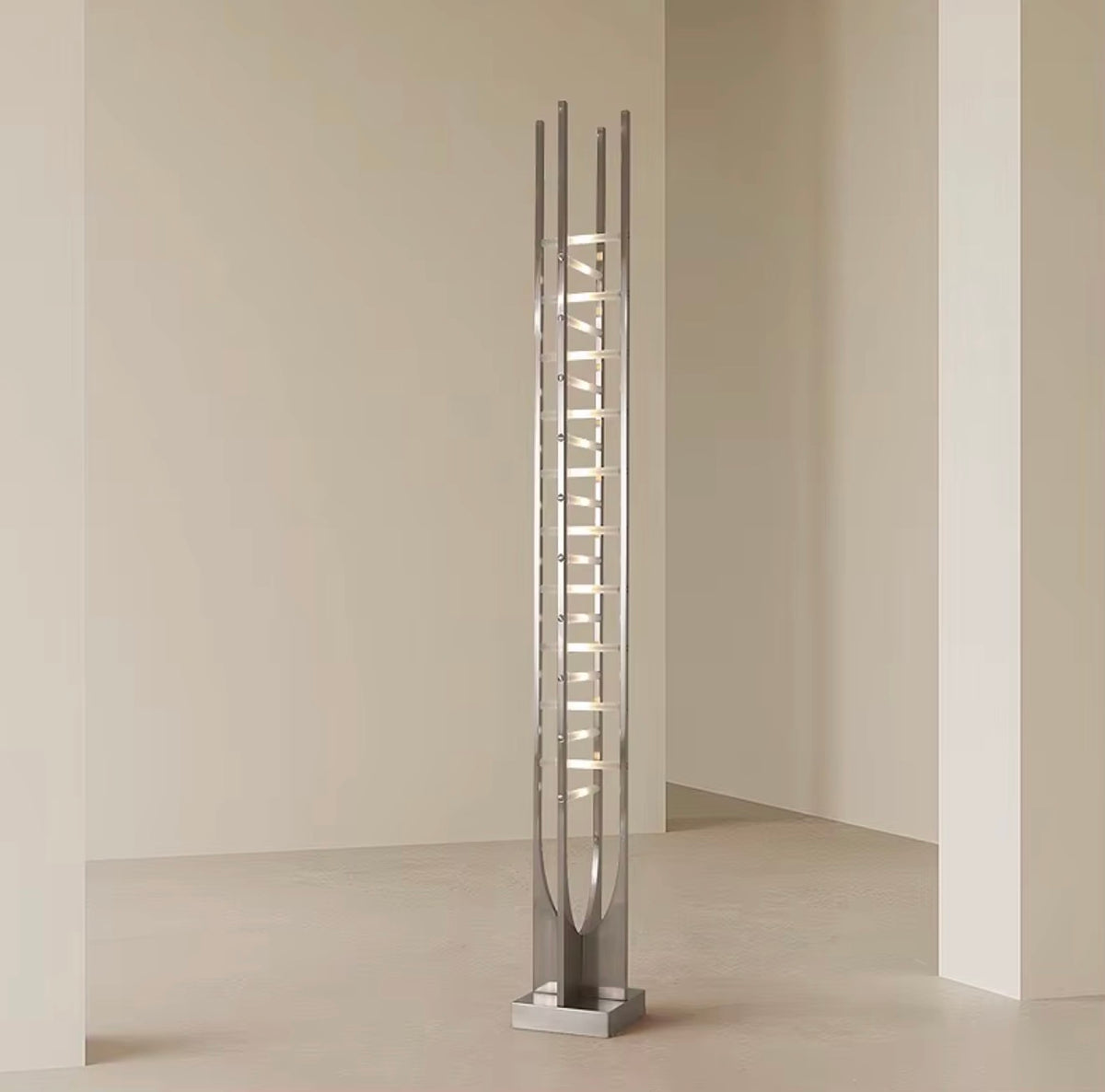 Alessandro Sculptural Stainless Steel LED Floor Lamp