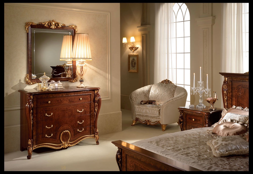 Casa Milano – Donatello 4-Drawer Luxury Dresser with Mirror (Italian Classic)
